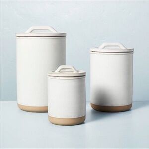 NWT Hearth & Hand 3 piece stoneware kitchen canister set